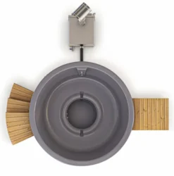 Houtgestookte Hottub Met Filteraansluiting - 4-6 Personen - Grijs -Bestway Verkoop ba inclusief 1